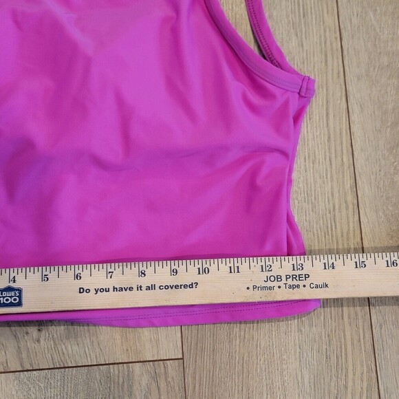 Kortni Jeane Pink Squared Up Swim Bathing Suit Top Size M High Neck Wireless - Picture 8 of 8